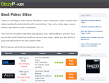 Tablet Screenshot of dizzypoker.com